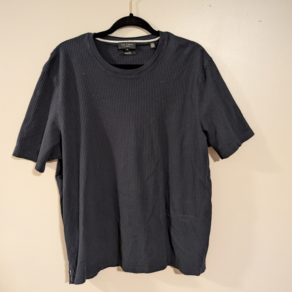 Ted‎ Baker Navy Ribbed Tee Shirt Size 6